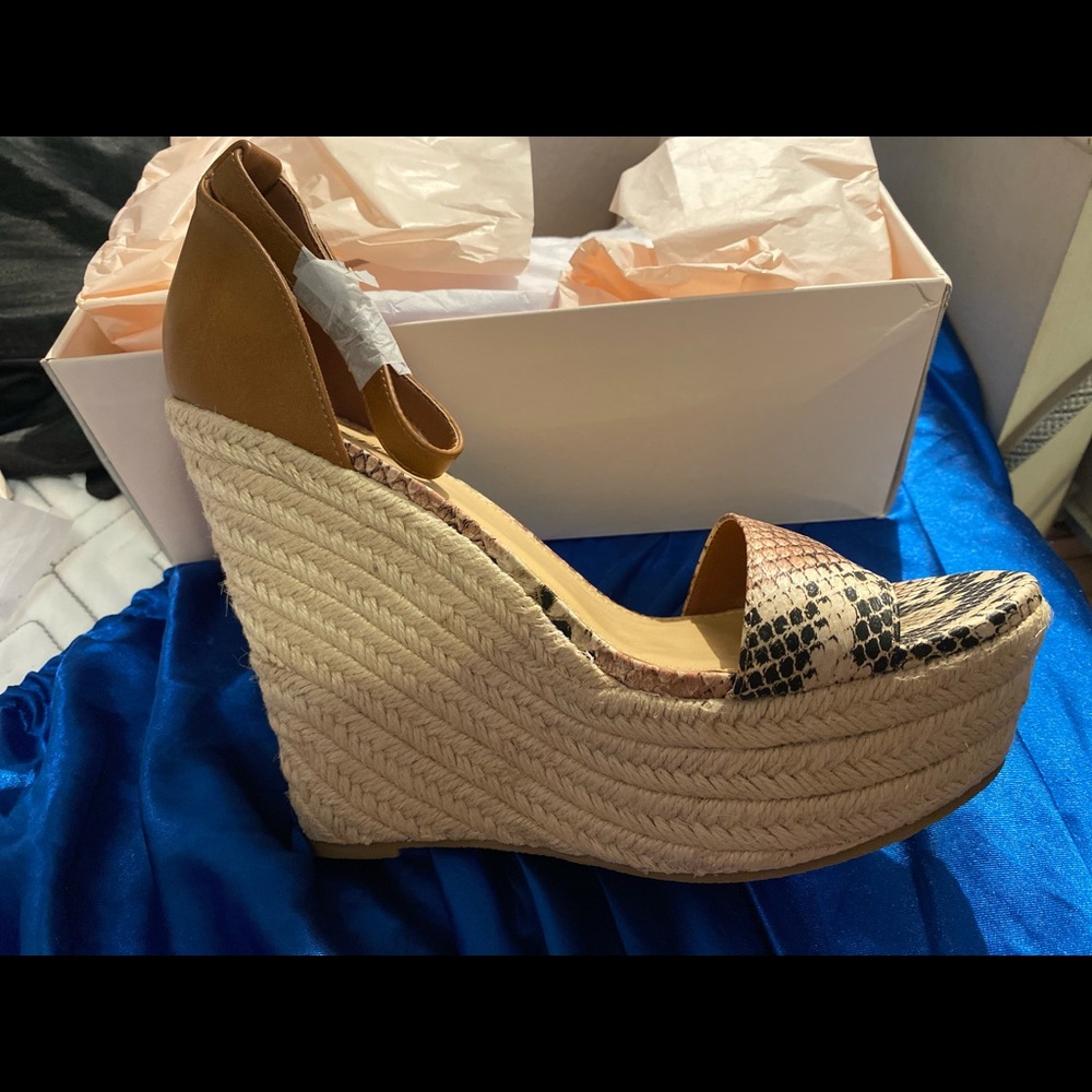 JustFab Snake Print Wedges